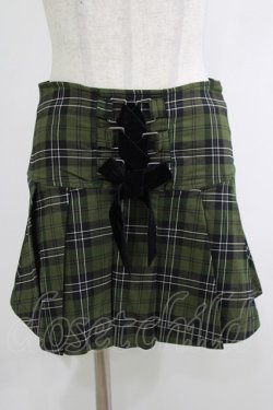 画像1: KILL STAR / Dark Canopy Pleated Skirt XS グリーン H-25-10-13-1015-SL-SK-KB-ZH