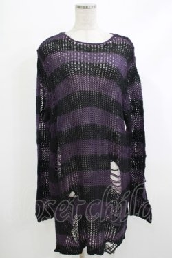画像1: KILL STAR / Graph Knit Sweater S ブラック×パープル H-25-10-13-1018-SL-TO-KB-ZH