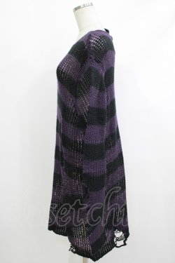 画像2: KILL STAR / Graph Knit Sweater S ブラック×パープル H-25-10-13-1018-SL-TO-KB-ZH