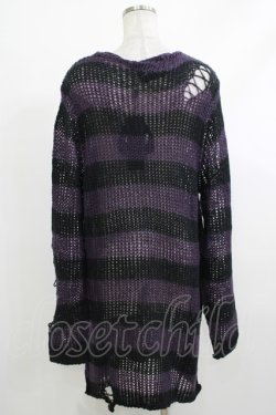 画像3: KILL STAR / Graph Knit Sweater S ブラック×パープル H-25-10-13-1018-SL-TO-KB-ZH