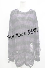 KILL STAR / Graph Knit Sweater S ブラック×パープル H-25-10-13-1021-SL-TO-KB-ZS