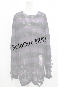 KILL STAR / Graph Knit Sweater S ブラック×パープル H-25-10-13-1021-SL-TO-KB-ZS