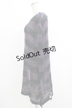 画像2: KILL STAR / Graph Knit Sweater S ブラック×パープル H-25-10-13-1021-SL-TO-KB-ZS