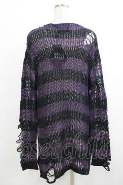 画像3: KILL STAR / Graph Knit Sweater S ブラック×パープル H-25-10-13-1021-SL-TO-KB-ZH