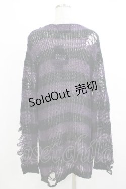 画像3: KILL STAR / Graph Knit Sweater S ブラック×パープル H-25-10-13-1021-SL-TO-KB-ZS