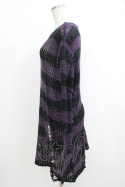 画像2: KILL STAR / Graph Knit Sweater S ブラック×パープル H-25-10-13-1024-SL-TO-KB-ZH