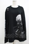 QOOZA / 東京喰種×QOOZA金木研 ダメージスウェット  ブラック H-25-10-13-1025-PU-TO-KB-ZH