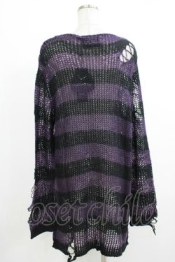 画像3: KILL STAR / Graph Knit Sweater S ブラック×パープル H-25-10-13-1027-SL-TO-KB-ZH
