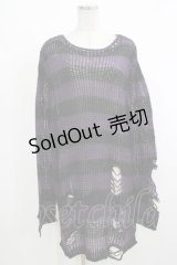KILL STAR / Graph Knit Sweater S ブラック×パープル H-25-10-13-1030-SL-TO-KB-ZH