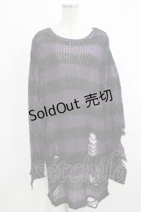KILL STAR / Graph Knit Sweater S ブラック×パープル H-25-10-13-1030-SL-TO-KB-ZH
