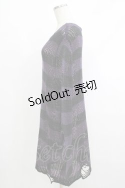 画像2: KILL STAR / Graph Knit Sweater S ブラック×パープル H-25-10-13-1030-SL-TO-KB-ZH