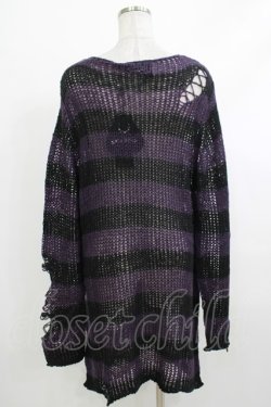 画像3: KILL STAR / Graph Knit Sweater S ブラック×パープル H-25-10-13-1030-SL-TO-KB-ZH