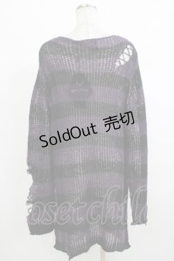 画像3: KILL STAR / Graph Knit Sweater S ブラック×パープル H-25-10-13-1030-SL-TO-KB-ZH