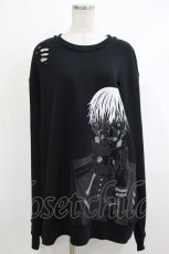 画像1: QOOZA / 東京喰種×QOOZA金木研 ダメージスウェット  ブラック H-25-10-13-1031-PU-TO-KB-ZY (1)