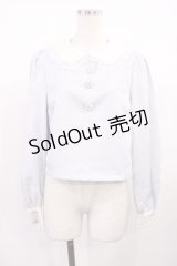 Ank Rouge / ビジューボタンフリルカラー M サックス H-25-10-13-036-CA-TO-NS-ZH