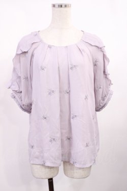 画像1: axes femme / ローズ刺繍フリルプルオーバー M ラベンダー H-25-10-13-037-AX-BL-NS-ZH