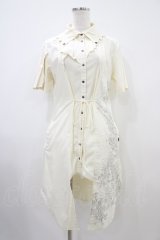 Ozz Croce / プリーツアシメデザインチュニックシャツワンピース  オフ H-25-10-14-1030-OO-OP-KB-ZT121