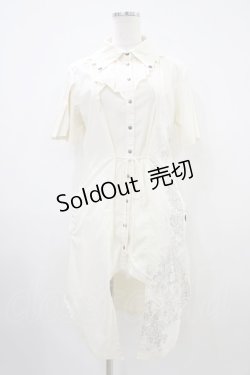 画像1: 【SALE】Ozz Croce / プリーツアシメデザインチュニックシャツワンピース  オフ H-25-10-14-1030-OO-OP-KB-ZT121