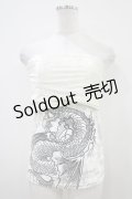 Qutie Frash / 龍プリントさらしベアトップ FREE 白 H-25-10-14-1031-QU-TO-KB-ZH