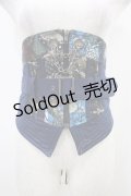 Qutie Frash / 和柄ベルトコルセット  青 H-25-10-14-1032-QU-TO-KB-ZH