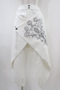 Ozz Croce / レイヤード風プリント刺繍サルエルパンツ  白 H-25-10-14-1005-OO-PA-KB-ZH