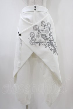 画像1: Ozz Croce / レイヤード風プリント刺繍サルエルパンツ  白 H-25-10-14-1005-OO-PA-KB-ZH