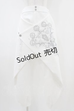 画像1: Ozz Croce / レイヤード風プリント刺繍サルエルパンツ  白 H-25-10-14-1005-OO-PA-KB-ZH