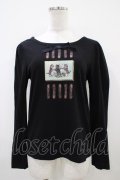 Jane Marple / ラングドシャショコラのロングスリーブTシャツ  黒 H-25-10-14-1035-JM-TO-KB-ZH