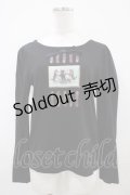 Jane Marple / ラングドシャショコラのロングスリーブTシャツ  黒 H-25-10-14-1035-JM-TO-KB-ZH