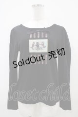 Jane Marple / ラングドシャショコラのロングスリーブTシャツ  黒 H-25-10-14-1035-JM-TO-KB-ZH