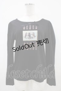 Jane Marple / ラングドシャショコラのロングスリーブTシャツ  黒 H-25-10-14-1035-JM-TO-KB-ZH