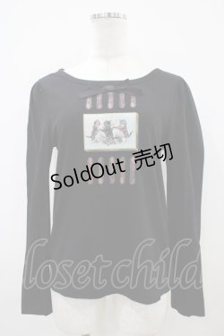 画像1: Jane Marple / ラングドシャショコラのロングスリーブTシャツ  黒 H-25-10-14-1035-JM-TO-KB-ZH