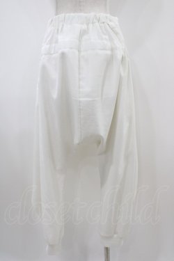 画像2: Ozz Croce / レイヤード風プリント刺繍サルエルパンツ  白 H-25-10-14-1005-OO-PA-KB-ZH