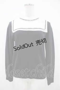 画像1: Jane Marple / スクエアカラースウェットトップス  黒 H-25-10-14-1038-JM-TO-KB-ZH