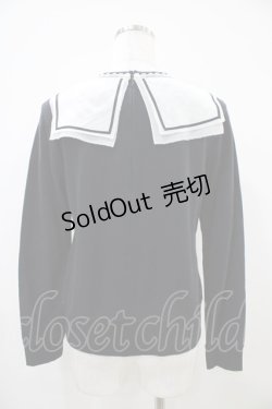 画像2: Jane Marple / スクエアカラースウェットトップス  黒 H-25-10-14-1038-JM-TO-KB-ZH