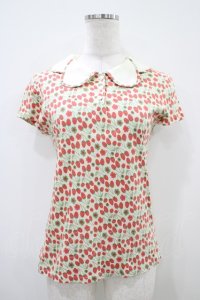 Jane Marple / ストロベリーフィールズのポロシャツ  アイボリー H-25-10-14-1045-JM-TO-KB-ZH