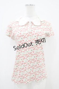 画像1: Jane Marple / ストロベリーフィールズのポロシャツ  アイボリー H-25-10-14-1045-JM-TO-KB-ZH