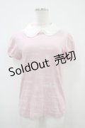 Jane Marple / ロゴプリントのスペアカラー付きTシャツ  ピンク H-25-10-14-1046-JM-TO-KB-ZH