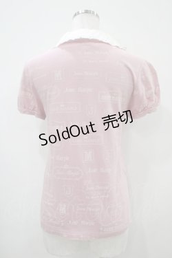 画像2: Jane Marple / ロゴプリントのスペアカラー付きTシャツ  ピンク H-25-10-14-1046-JM-TO-KB-ZH