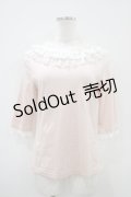 Jane Marple / レースカラー付カットソー  ピンク H-25-10-14-1047-JM-TO-KB-ZH
