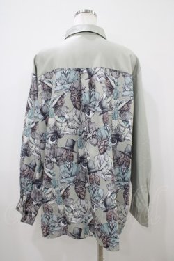 画像2: DXMOUVE / 臓器の観客柄アシンメトリーシャツ  グレー H-25-10-14-1050-0-BL-KB-ZH