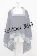Qutie Frash / 和柄ポンチョ  青 H-25-10-14-1051-QU-TO-KB-ZH