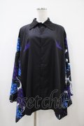 ACDC RAG / ハスノハナキモノシャツ F 黒×紫 H-25-10-14-1054-PU-BL-KB-ZH