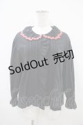 Jane Marple / Cherry embroideryカラーブラウス  ブラック H-25-10-14-1008-JM-BL-KB-ZH