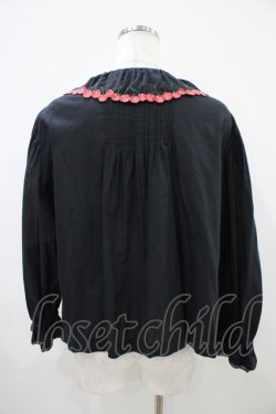 画像2: Jane Marple / Cherry embroideryカラーブラウス  ブラック H-25-10-14-1008-JM-BL-KB-ZH