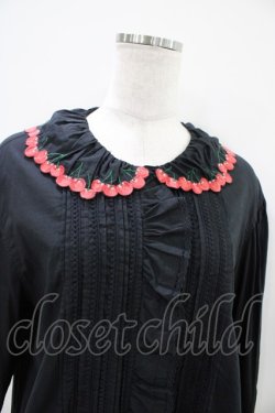 画像4: Jane Marple / Cherry embroideryカラーブラウス  ブラック H-25-10-14-1008-JM-BL-KB-ZH