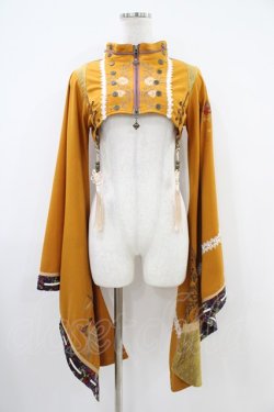 画像1: Ozz oneste / 紅葉刺繍着物袖ショートジャケット  マスタード H-25-10-14-1009-OO-JA-KB-ZH
