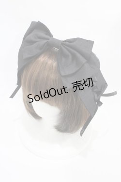 画像1: Starry by lilLilly / レースアップリボンバレッタ  ブラック H-25-10-14-1002-0-AC-KB-ZH