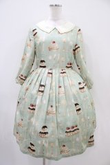 Leur Getter / Cream Choux Puff袖付きワンピース M ミント H-25-10-14-1014-LU-OP-KB-ZH