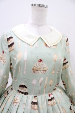 画像4: Leur Getter / Cream Choux Puff袖付きワンピース M ミント H-25-10-14-1014-LU-OP-KB-ZH